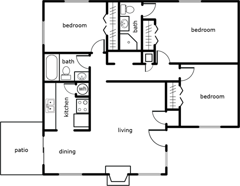 elizabeth anne 3 bed 2 bath 1080 SF A